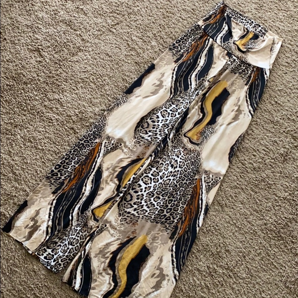 Animal print palazzo pants